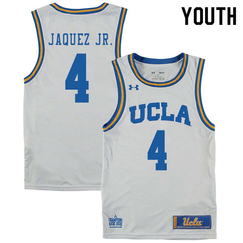 Youth #4 Jaime Jaquez Jr. UCLA Bruins College Basketball Jerseys Sale-White - Click Image to Close